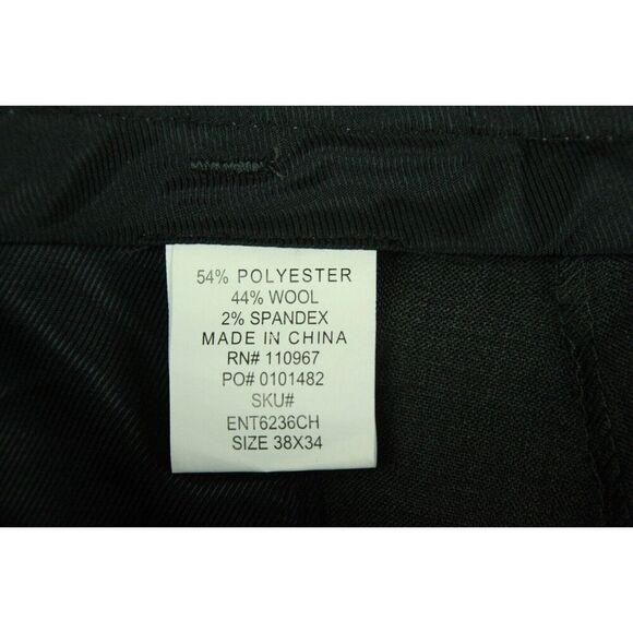 HPI Signature Collection Mens Dress Pants Flat Front Gray 38 x 34 - Picture 3 of 7